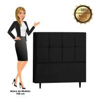 Cabeceira Roma Para Cama Box Casal 140cm Suede Preto D'rossi - 3