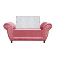 Kit 02 Recamier Baú Itália Namoradeira Calçadeira Suede Rose