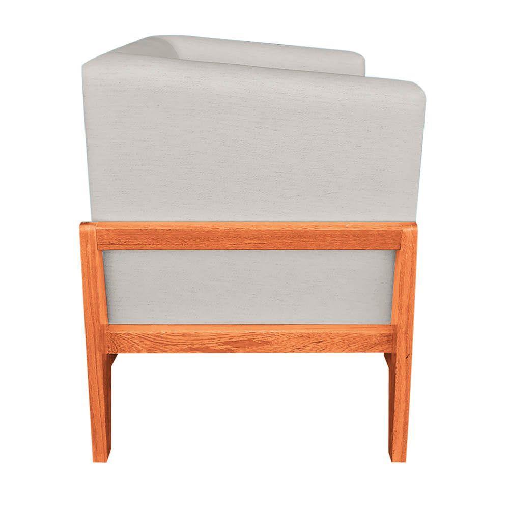 Poltrona Lucy Linho Bege A19 Base Madeira Castanho D´rossi - 2