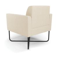 Poltrona Base X Industrial Preto Marisa Linho Bege A19 D03 - D\'rossi - 2