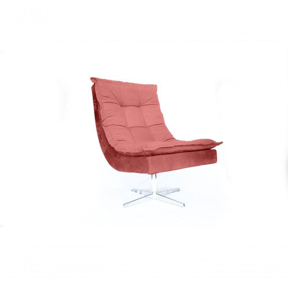 Poltrona Decorativa Nilla Chaise Tecido Liso - 1