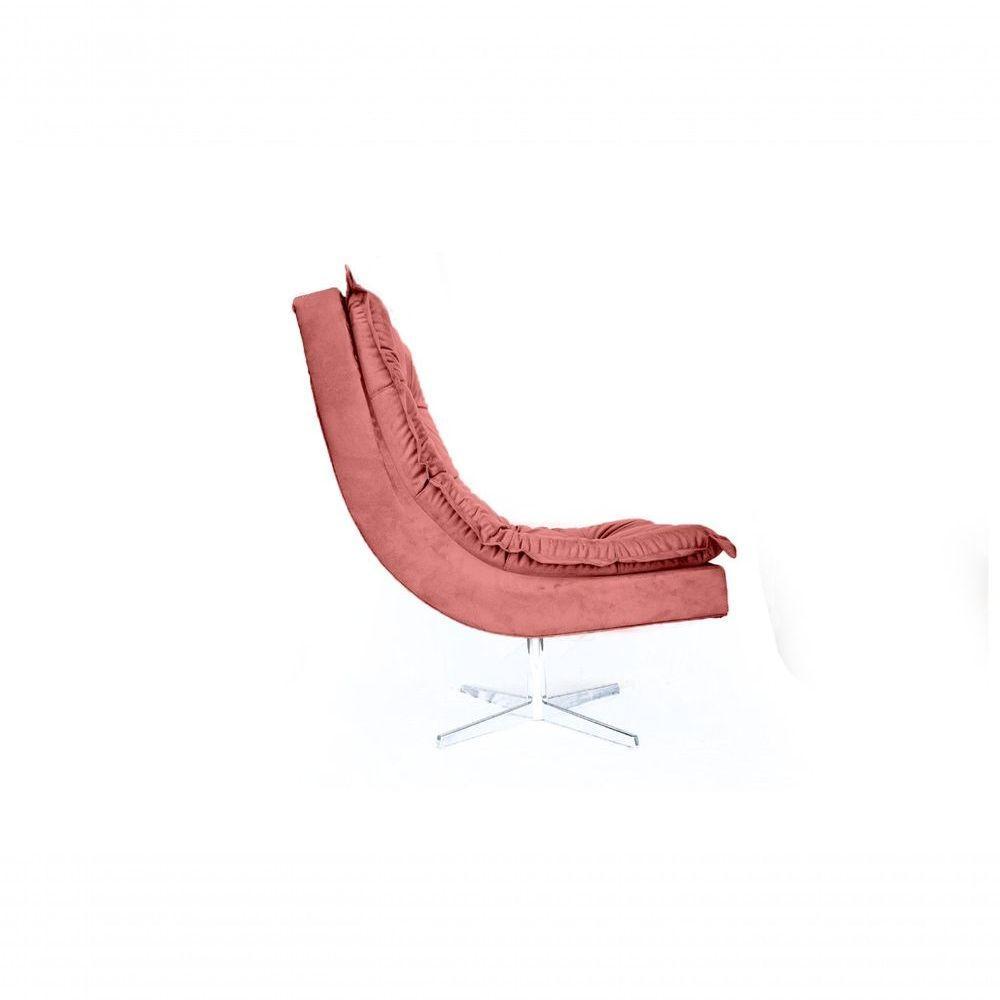 Poltrona Decorativa Nilla Chaise Tecido Liso - 4
