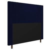 Cabeceira Cama Box Casal Ferrara 140cm Veludo Azul Marinho - 1