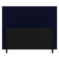 Cabeceira Cama Box Casal Ferrara 140cm Veludo Azul Marinho