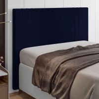 Cabeceira Cama Box Casal Ferrara 140cm Veludo Azul Marinho - 5