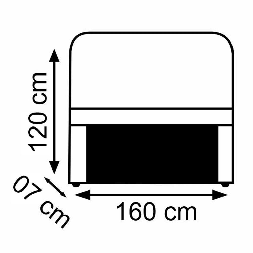 Cabeceira Berlim 1,60 Cm Cama Box Queen Suede Cinza - 3
