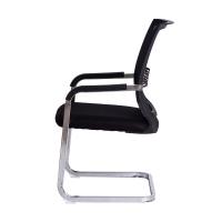 Cadeira Escritório Interlocutor Mesh Fixa Preta Base Cromada