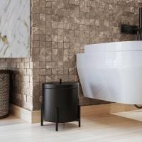 Suporte Papel Higiênico Com Lixeira De Banheiro Level Preto - 2