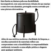 Suporte Papel Higiênico Com Lixeira De Banheiro Level Preto