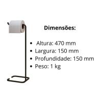 Suporte Papel Higiênico Com Lixeira De Banheiro Level Preto - 6