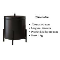 Kit Porta Toalha Duplo E Lixeira Para Banheiro Level Preto - 8