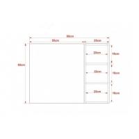 Armário de Banheiro c/Espelho BN3602 1 Porta 80cm cor Branco - Tecno Mobili - 3