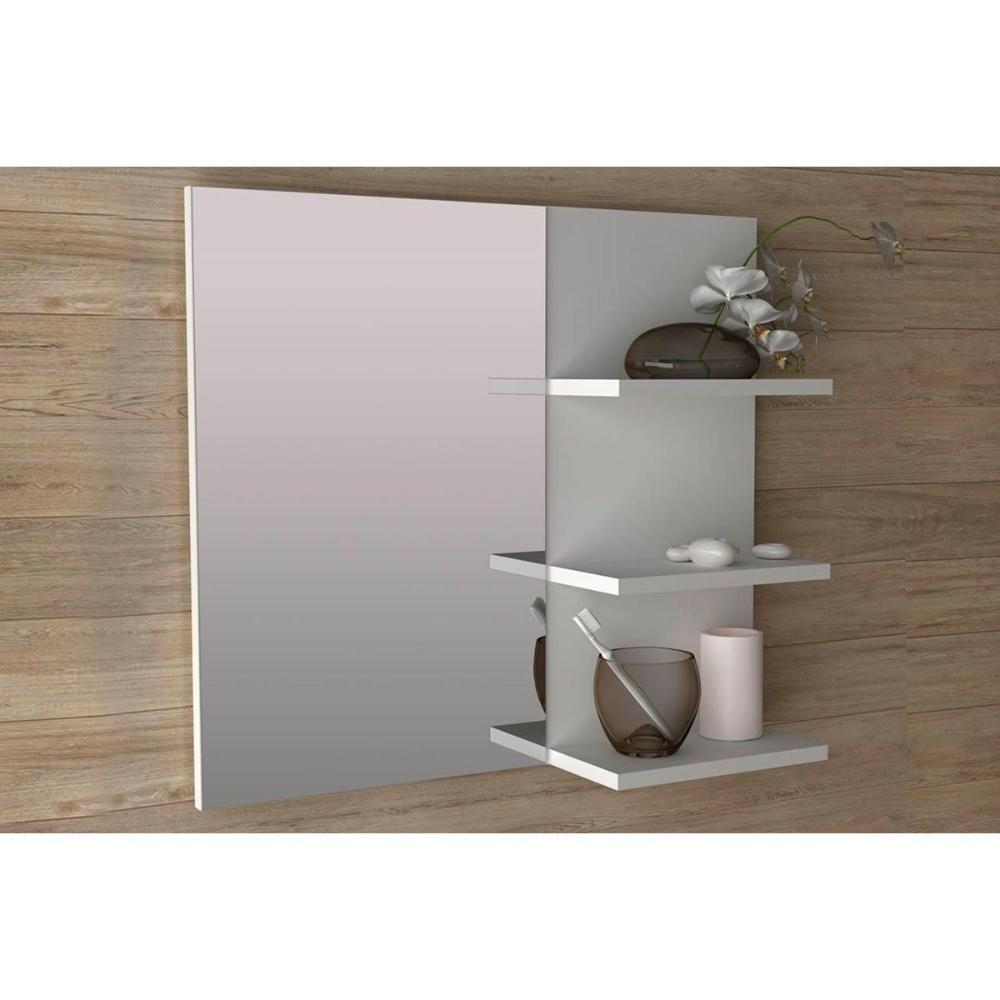 Armário de Banheiro c/Espelho BN3608 3 Prateleiras 60cm cor Branco - Tecno Mobili - 1