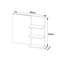 Armário de Banheiro c/Espelho BN3608 3 Prateleiras 60cm cor Branco - Tecno Mobili - 2