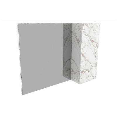 Armário de Banheiro c/Espelho Suspenso BN3602 1 Porta 80cm cor Mármore Branco - Tecno Mobili