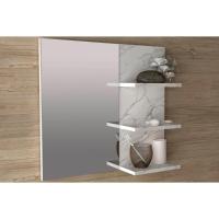 Armário de Banheiro c/Espelho Suspenso BN3608 60cm cor Mármore Branco - Tecno Mobili - 1