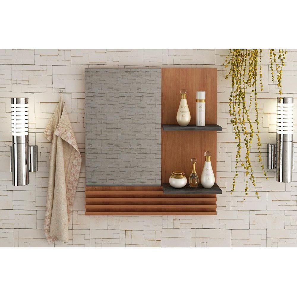 Armário de Banheiro c/Espelho Suspenso BN3614 60cm cor Amêndoa - Tecno Mobili - 2