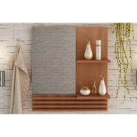 Armário de Banheiro c/Espelho Suspenso BN3614 60cm cor Amêndoa - Tecno Mobili - 1