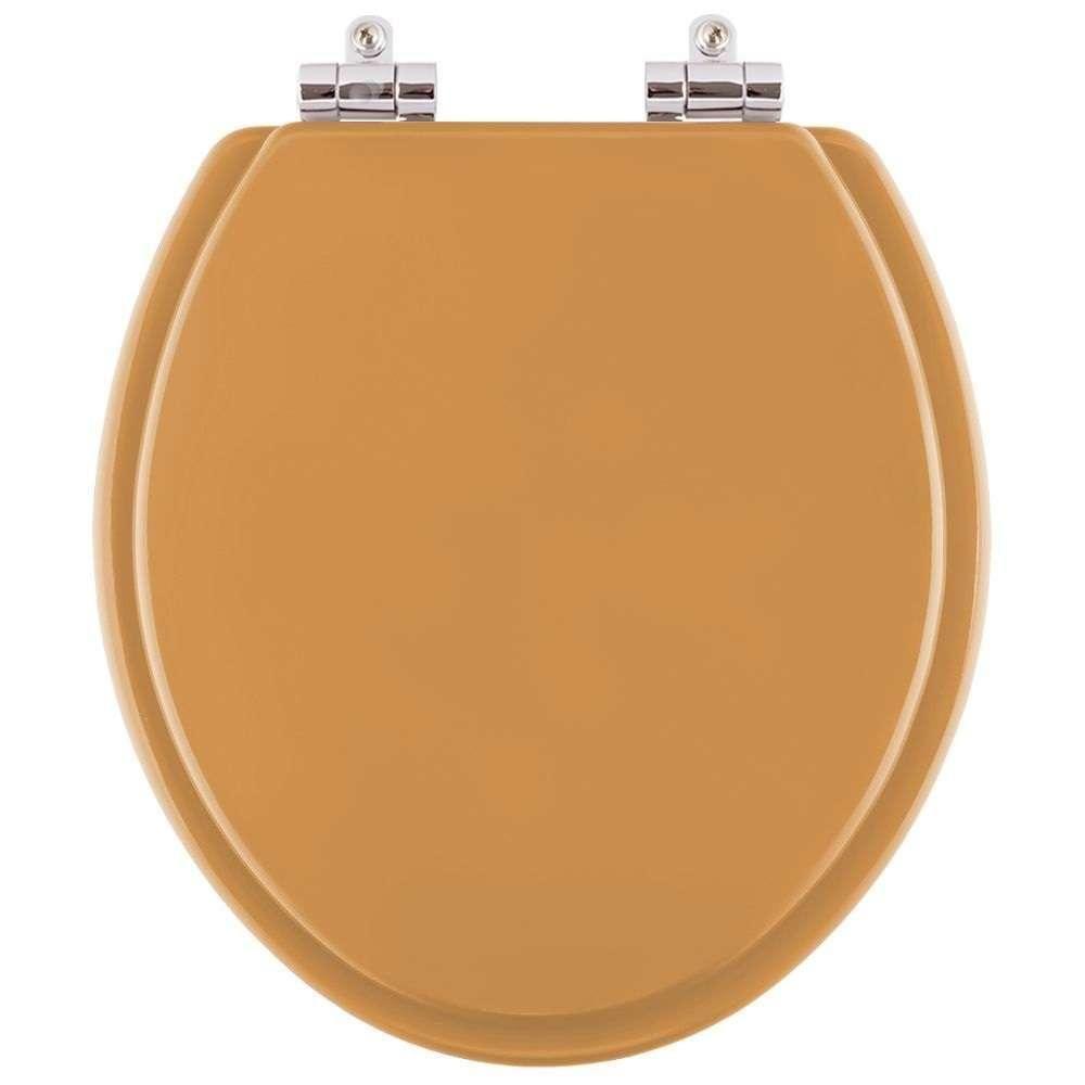 Assento Sanitario Poliester Com Amortecedor Lirio Amarelo Terra Para Vaso Celite - 1