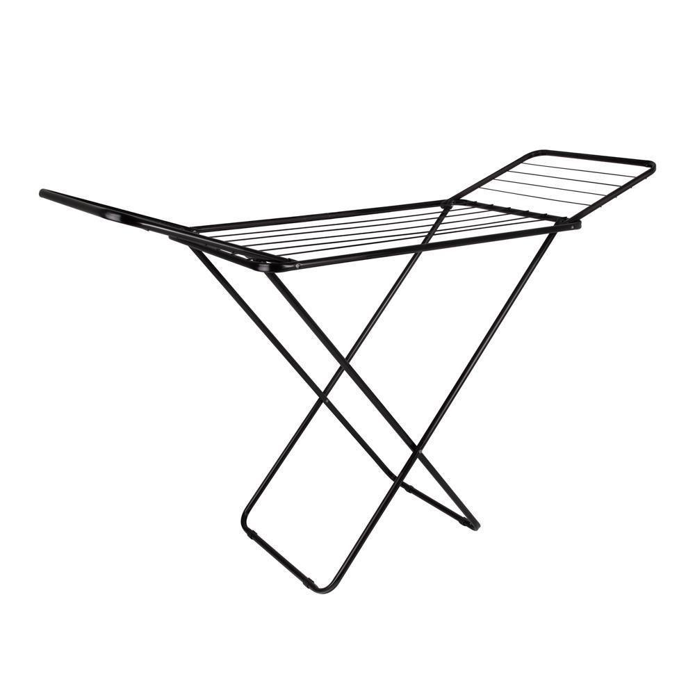 Varal De Chão Com Abas Retrátil Slim Preto Mor - 2