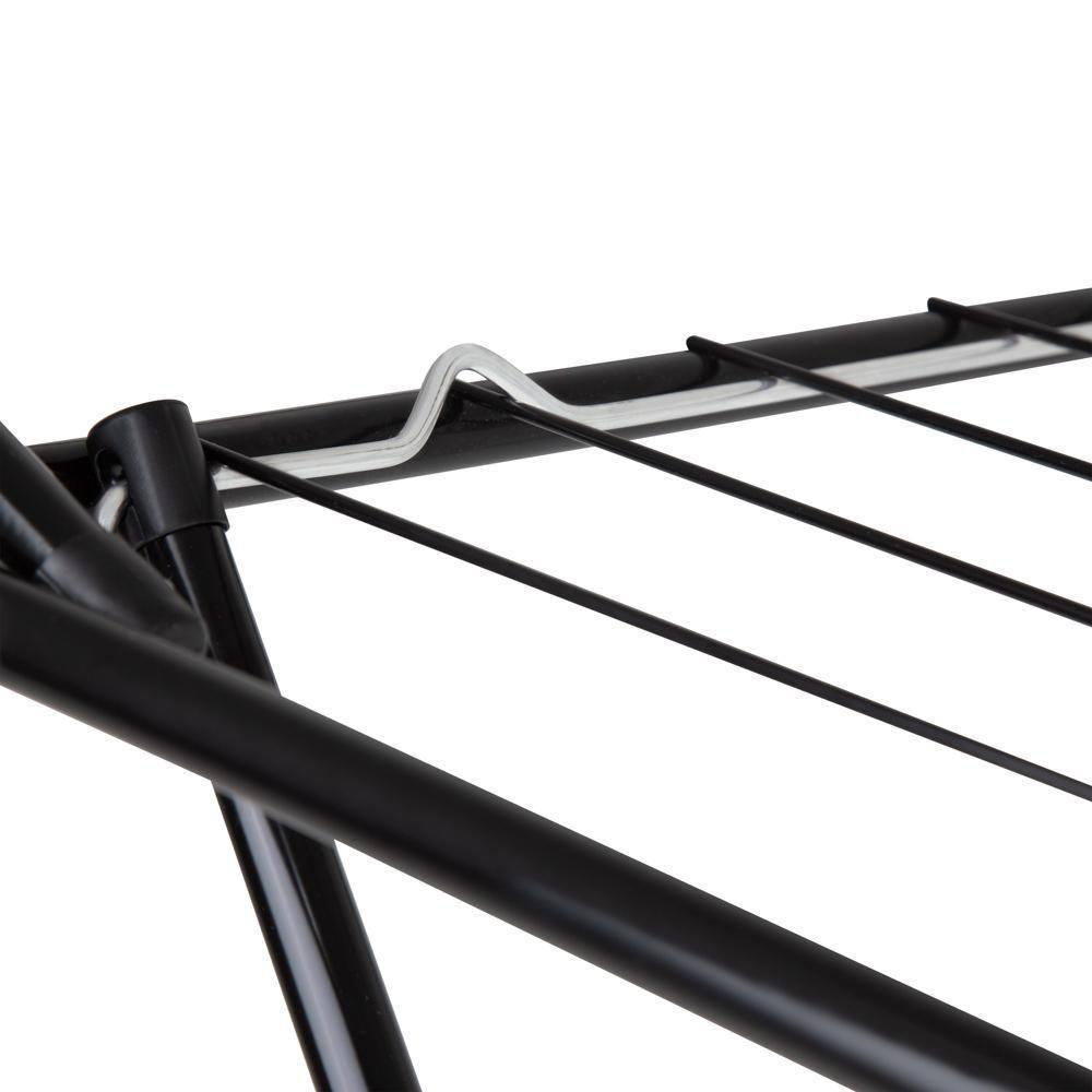 Varal De Chão Com Abas Retrátil Slim Preto Mor - 5