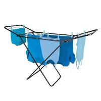 Varal De Chão Com Abas Retrátil Slim Preto Mor - 7