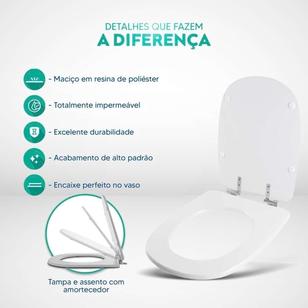 Assento Sanitario Poliester Com Amortecedor Paris Papaya Para Vaso Ideal Standard - 4