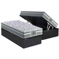 Cama Box Baú Solteiro: Colchão Anatômico Probel D28 / EP Firmepedic ProDormir Advanced Tech1000 Plus + Base CRC Suede Gray(88x188) - 1