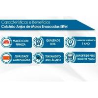 Cama Box Baú Solteiro: Colchão Molas Anjos MasterPocket Ensacadas Eiffel + Base CRC Courano White(88x188)