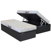 Cama Box Baú Solteiro: Colchão Ortopédico Herval D28 / AG65 Frontier + Base CRC Suede Gray(88x188) - 1