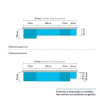 Armário De Cozinha Completa 6 Peças Com Tampo Safira Luciane Móveis Nogueira-branco Pet-mármore - 5