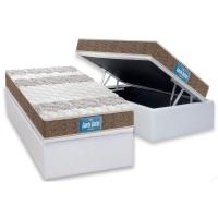 Cama Box Baú Solteiro: Colchão Ortopédico Probel D33 / EP Guarda Costas PróIntense Plus Double Face + Base CRC Courano White(88x188) - 1