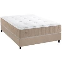 Cama Box Casal: Colchão Molas Bonnel Herval Maxspring Crown Comfort C1631 + Base Crc Suede Clean(138x188x32) - 1