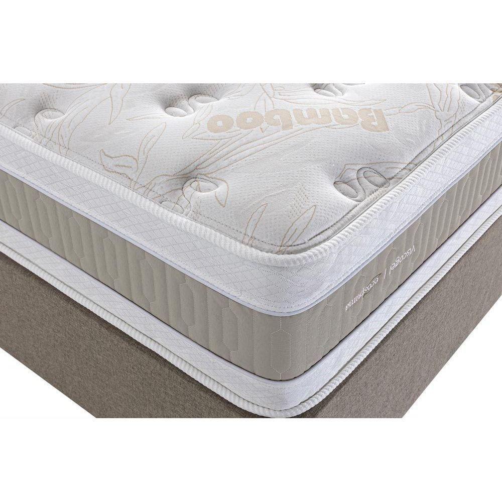 Cama Box Queen: Colchão Molas Ensacadas Herval MasterPocket Royals Sleep C1666 + Base CRC Suede Clean(158x198x35) - 3