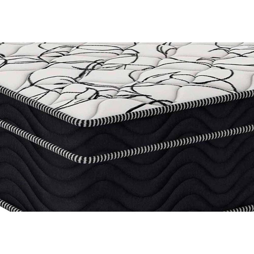 Conjunto Box Baú Solteiro: Colchão Espuma Ortobom D45 Airtech 150 + Base CRC Courano Black(88x188) - 2