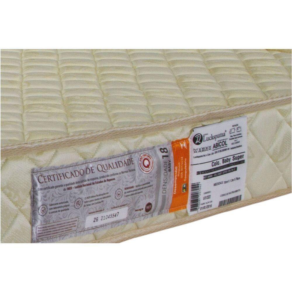 Colchão p/Berço D18 Anti-Refluxo Baby Super Pró Saúde  Infantil - 60x130x12 - Luckspuma - 2