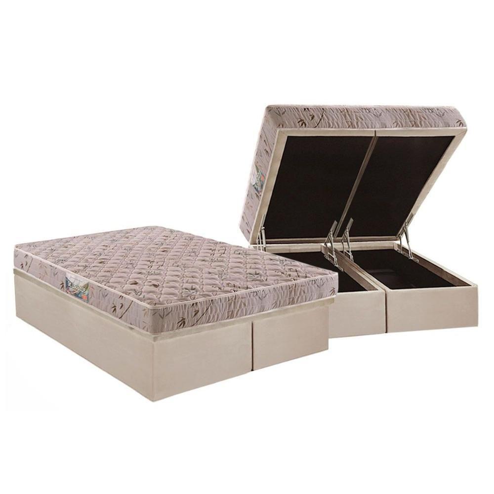 Conjunto Box Baú Queen: Colchão Espuma Herval D28 St .Louis + Base CRC Suede Clean(158x198) - 1