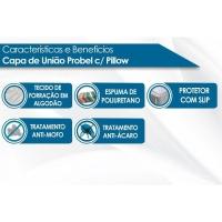 Capa De União-junção Colchão Hotelaria Queen Plush C- Pillow Bordado Brown (156x188x26) - Probel - 2