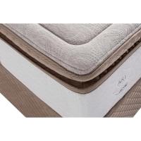 Conjunto Box Baú Queen: Colchão Molas Herval MasterPocket Ensacadas Poseidon Plus C1954 Pillow Top + Base CRC Suede Clean(158x198x34) - 2