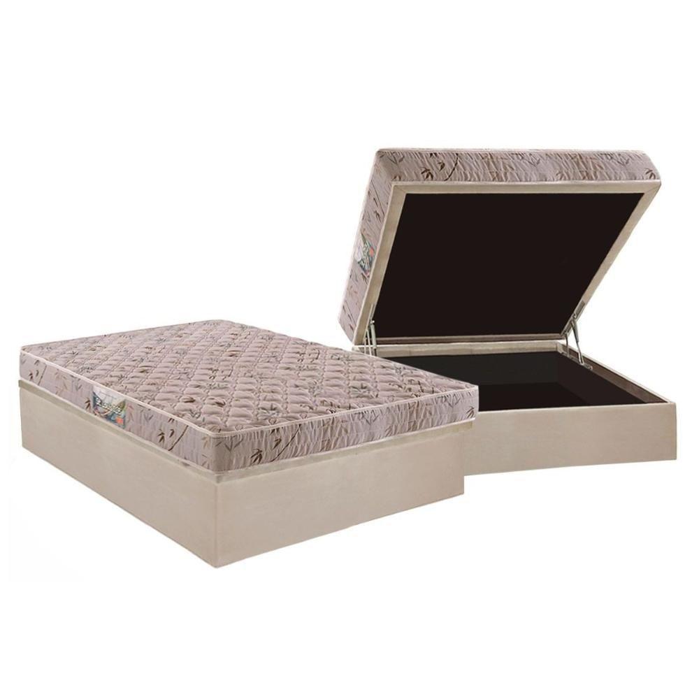 Conjunto Box Baú Casal: Colchão Espuma Herval D28 St .Louis + Base CRC Suede Clean(138x188) - 1