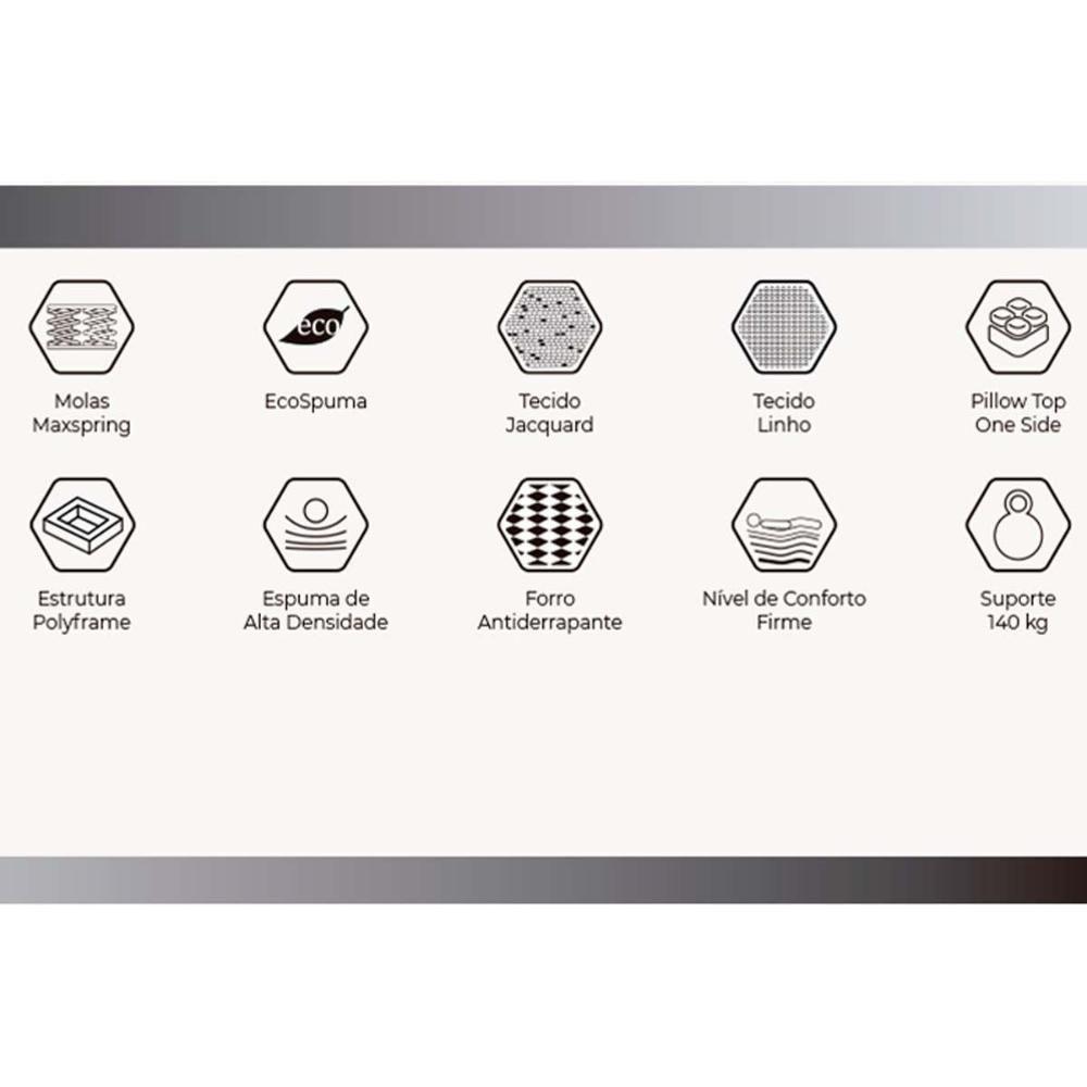 Conjunto Box Solteiro: Colchão Molas Herval Maxspring Minsque C1625 + Base Box Baú CRC Suede Gray(88x188x27) - 5