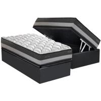 Conjunto Box Solteiro: Colchão Molas Herval Maxspring Minsque C1625 + Base Box Baú CRC Suede Gray(88x188x27) - 1