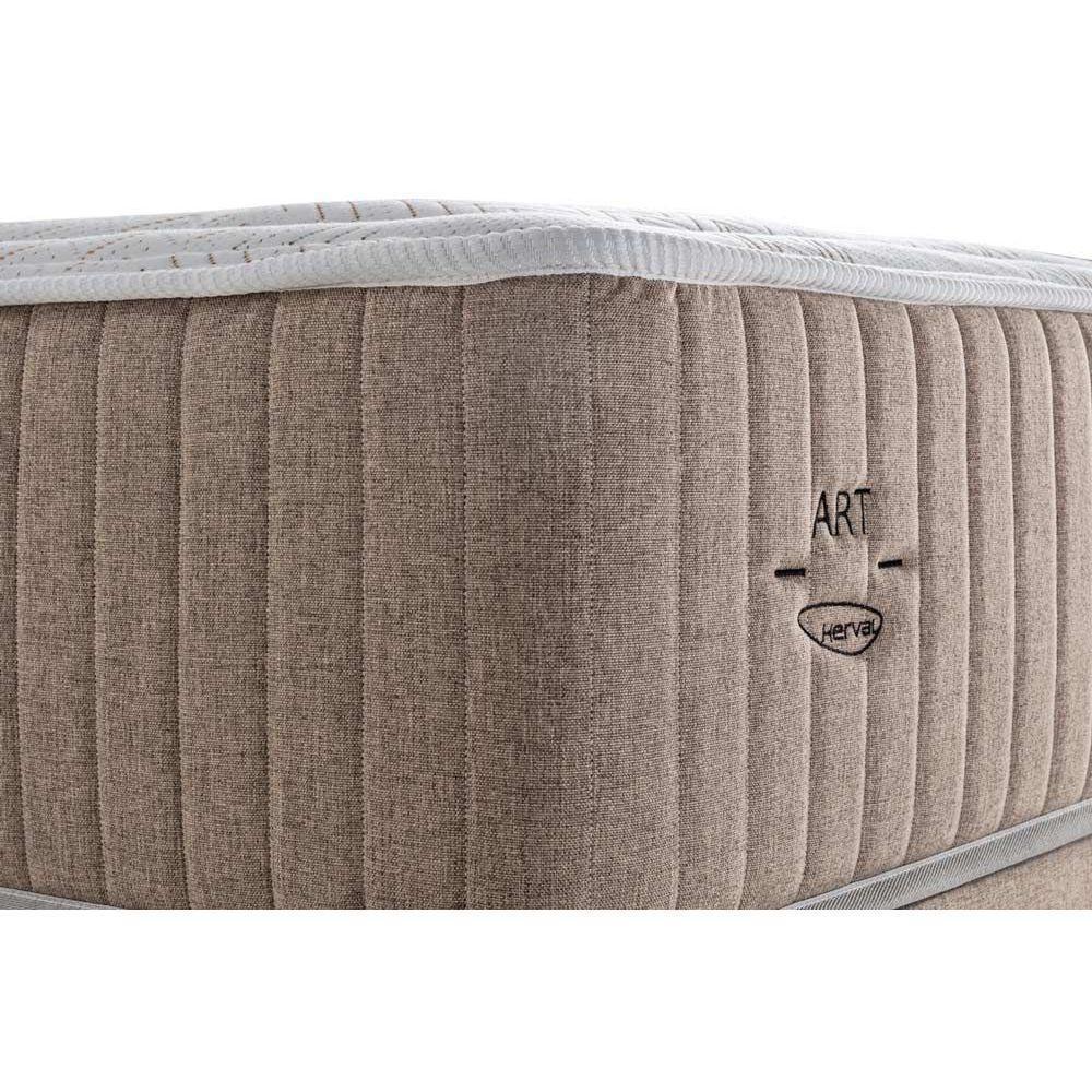 Conjunto Box Baú Queen: Colchão Molas Herval Maxspring Crown Comfort C1631 + Base CRC Suede Clean(158x198x32) - 2