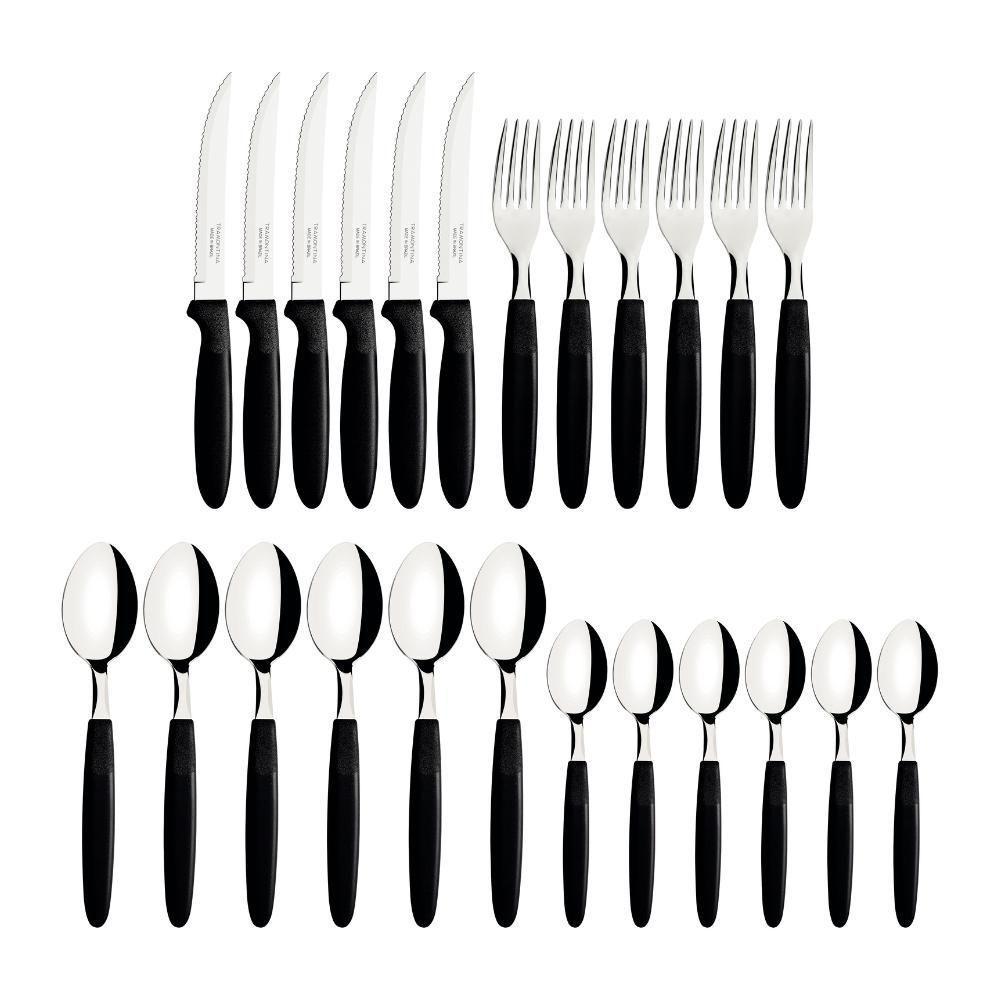 Jogo De Talher Faqueiro Ipanema Aço Inox 24 Peças Tramontina Cor:preto Preto - 2