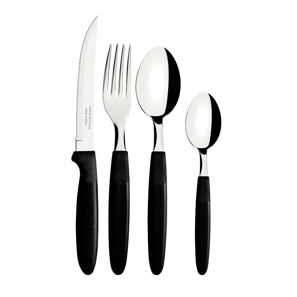 Jogo De Talher Faqueiro Ipanema Aço Inox 24 Peças Tramontina Cor:preto Preto - 4