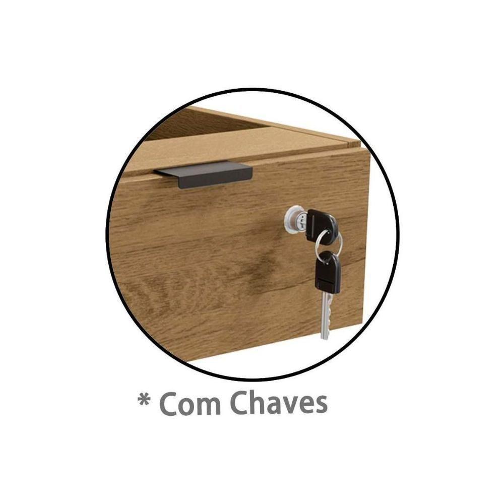 Escritório Completo Industrial (1 Escrivaninha, 1 Estante, 2 Complementos) 4 Peças Freijó - Kappesberg - 2