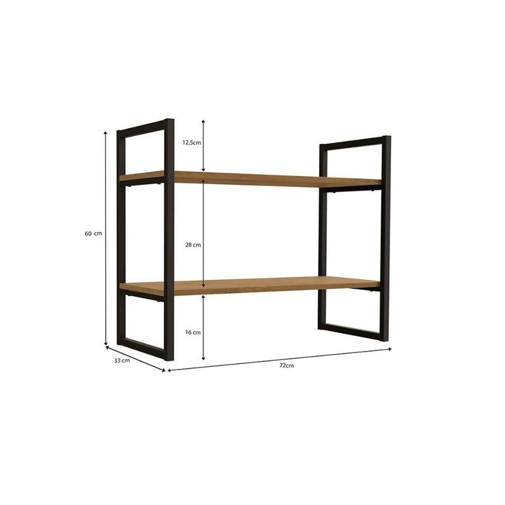 Escritório Completo Industrial (1 Escrivaninha, 1 Estante, 2 Complementos) 4 Peças Freijó - Kappesberg - 6