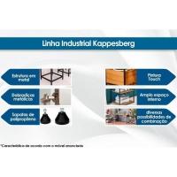 Escritório Completo Industrial (1 Escrivaninha, 1 Estante, 2 Complementos) 4 Peças Freijó - Kappesberg