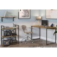 Escritório Completo Industrial 3 Peças (1 Escrivaninha, 1 Estante, 1 Prateleira) Freijo/Preto - Kappesberg - 1