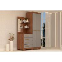 Guarda Roupa Solteiro 2 Portas e 4 Gavetas c/ Espelho Melissa Nature/Off White - ACP - 2